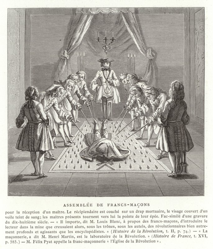 Réunion de francs-maçons, 18e siècle - French School