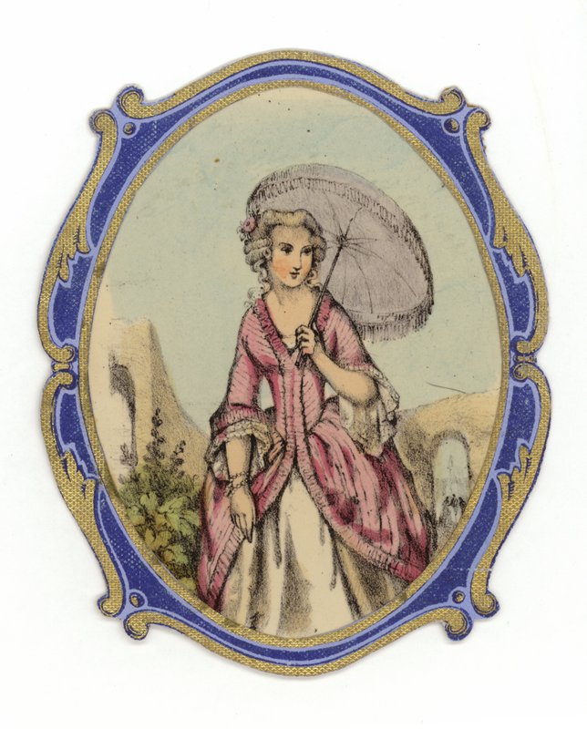 Dame française avec parasol - French School
