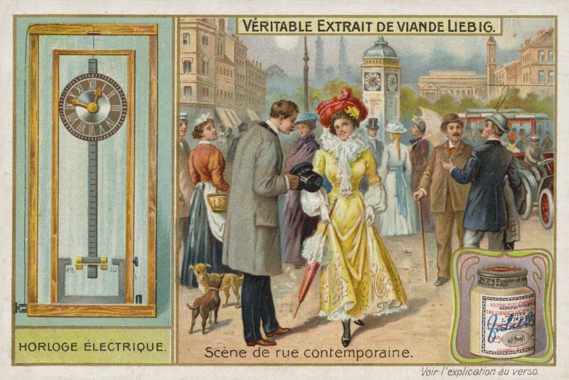 Extrait de viande français (Bouillon), Scène de rue typique - French School