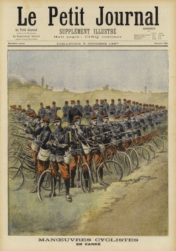 Troupes cyclistes françaises en manœuvres - French School