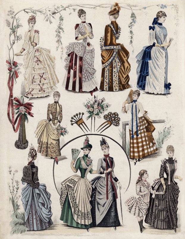 Planche de Mode Française, fin du 19e siècle - French School