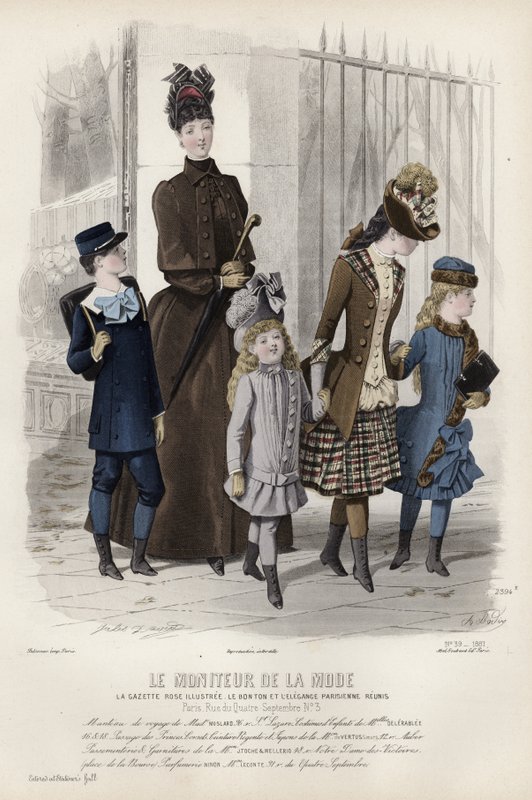 Planche de Mode Française, fin du 19e siècle - French School
