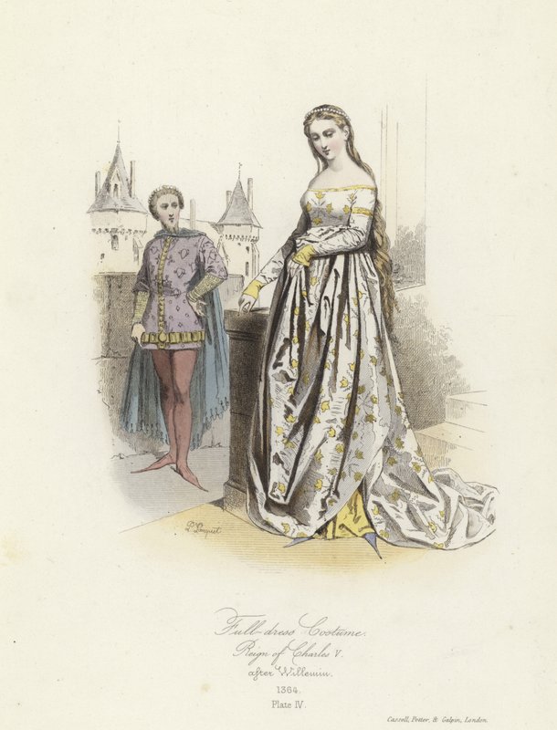 Costume de grande tenue du règne de Charles V de France - French School