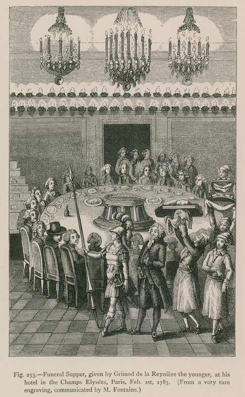 Souper Funéraire, donné par Grimod de la Reynière le Jeune, à son Hôtel des Champs-Élysées, Paris, le 1er février 1783 - French School