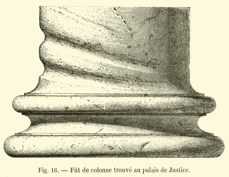 Fût de colonne trouvé au palais de Justice - French School