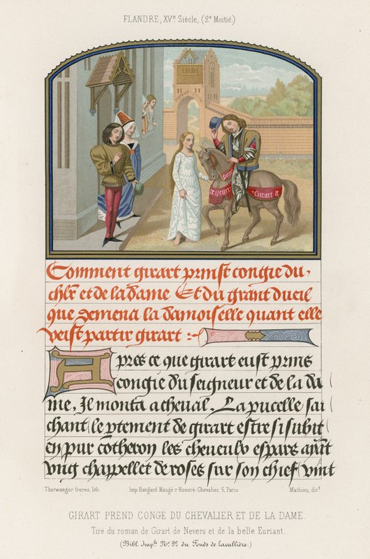 Girart prend le chevalier et la dame - French School