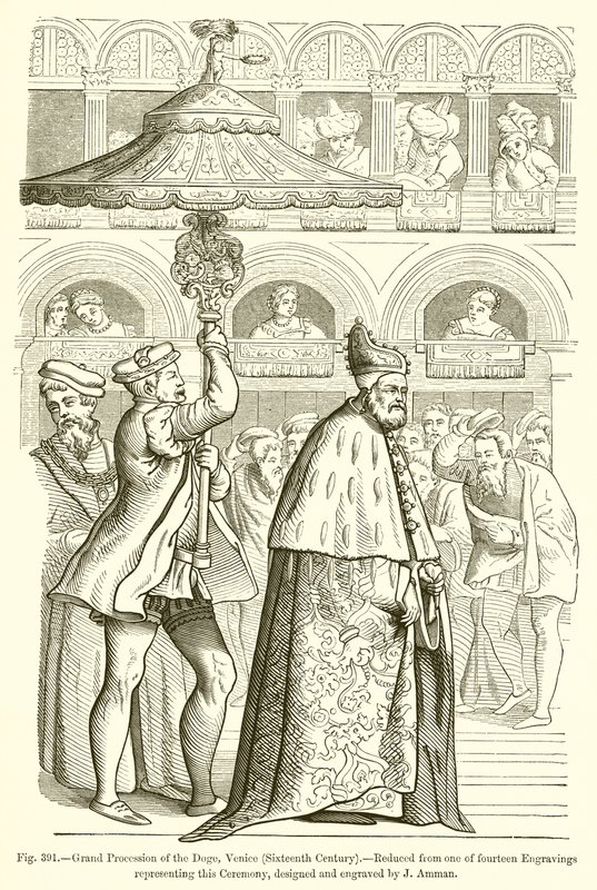 Grande procession du Doge, Venise - French School