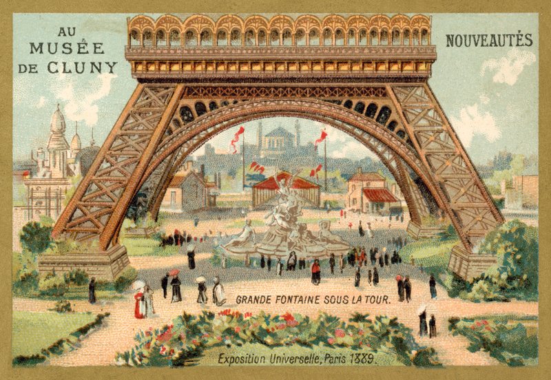 Grande fontaine sous la tour Eiffel, Exposition Universelle, Paris - French School