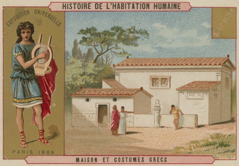 Maison et costumes grecs - French School