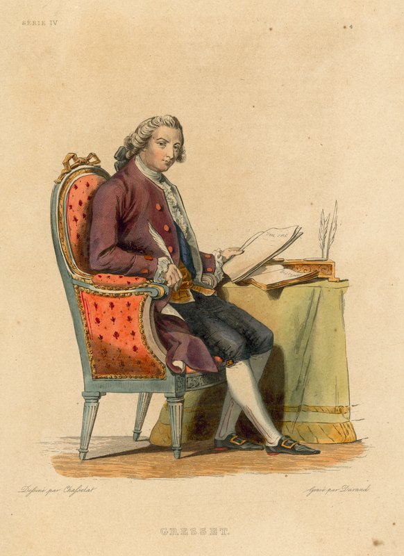 Gresset (gravure en couleur) - French School