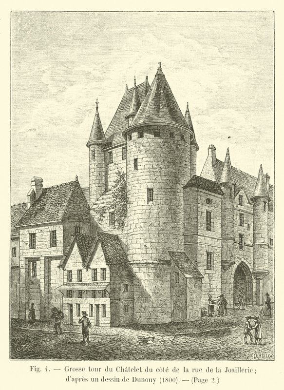 Grosse tour du Châtelet du côté de la rue de la Joaillerie; d