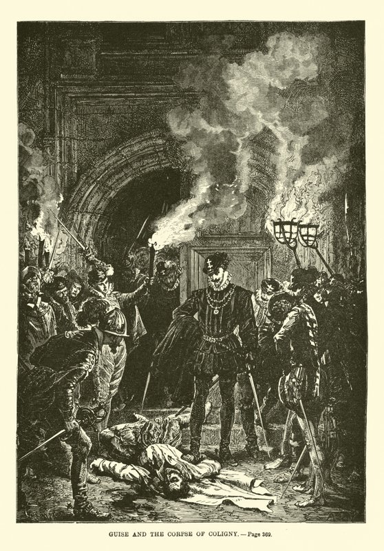 Guise et le cadavre de Coligny - French School