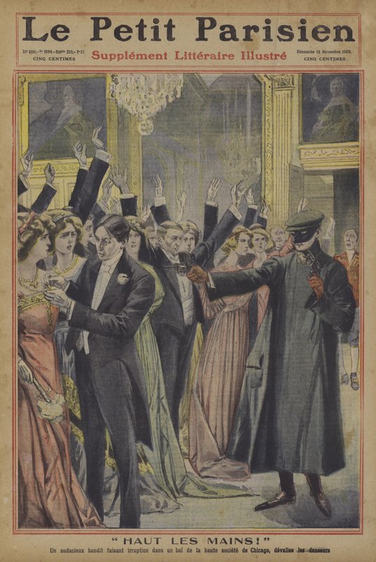 Haut les mains! Un voleur audacieux dévalisant les invités d