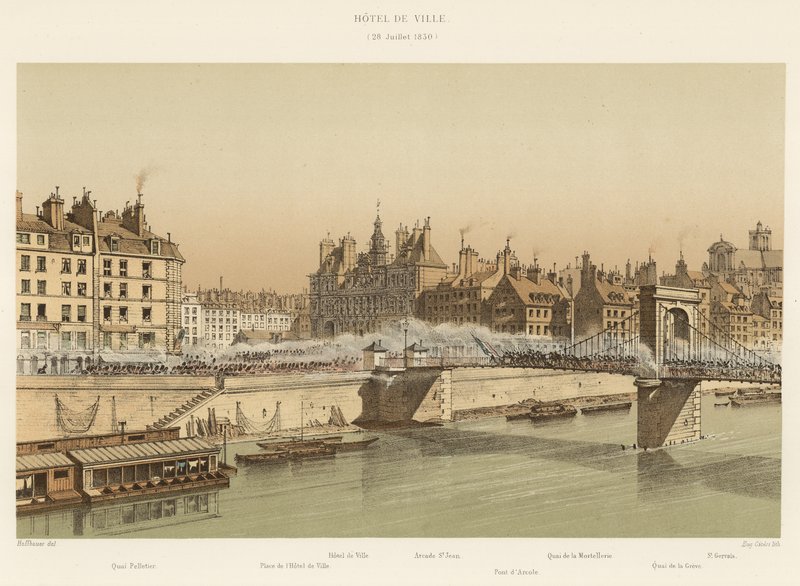 Hôtel de Ville, 28 Juillet 1830 - French School