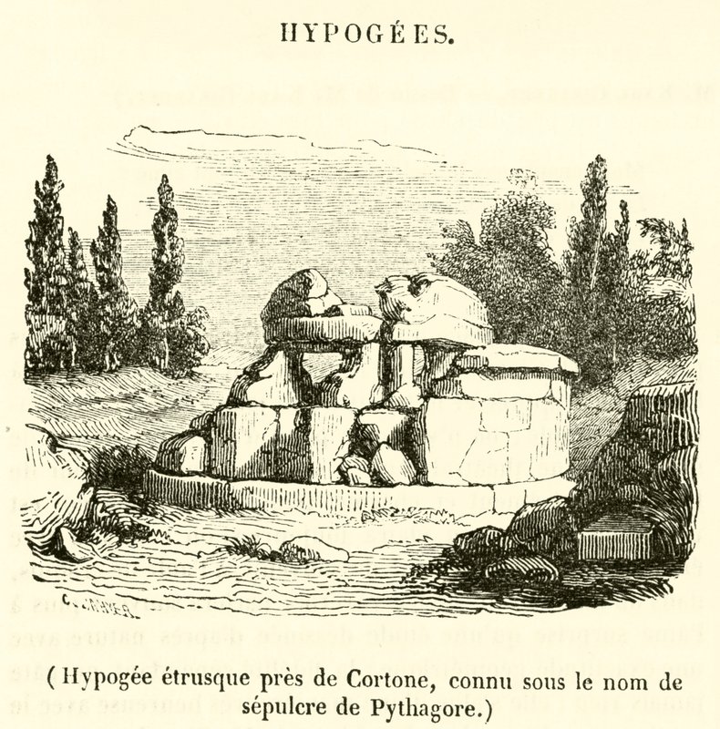 Hypogée étrusque près de Cortone, connu sous le nom de sépulcre de Pythagore - French School