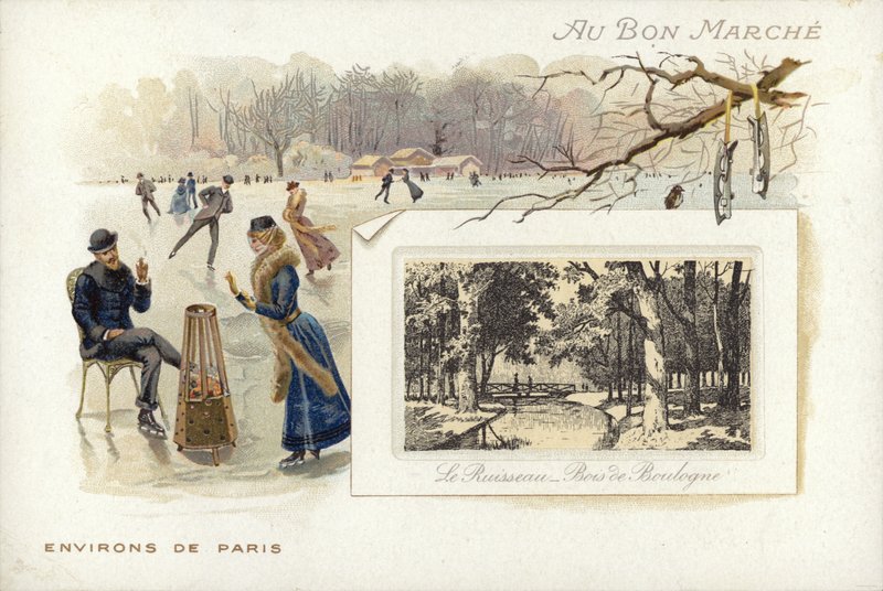 Patinage sur un lac gelé - French School