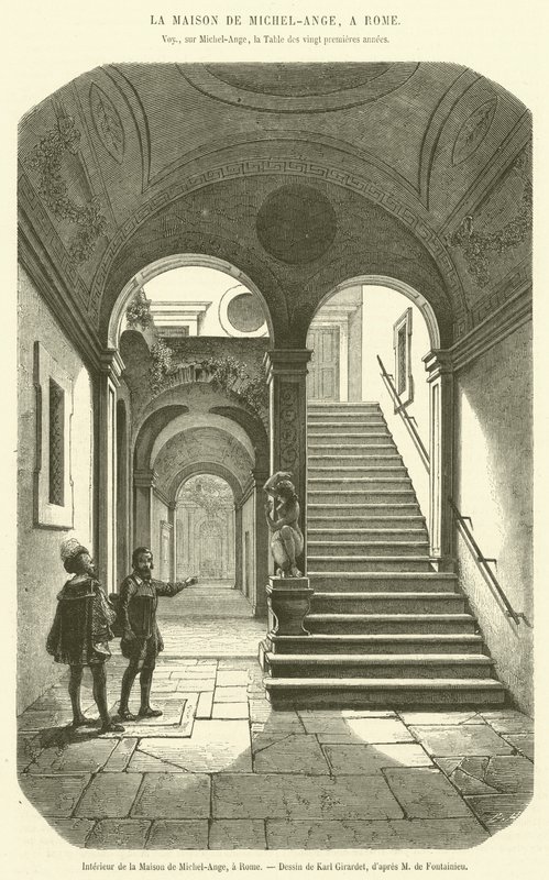 Intérieur de la Maison de Michel-Ange, à Rome - French School