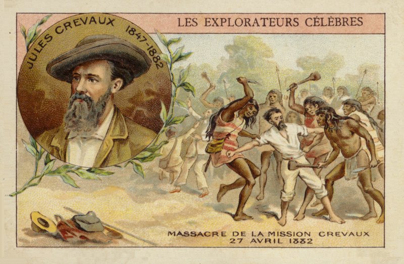 Jules Crevaux sur les rives du Rio Pilcomayo en Argentine le 27 avril 1882 - French School