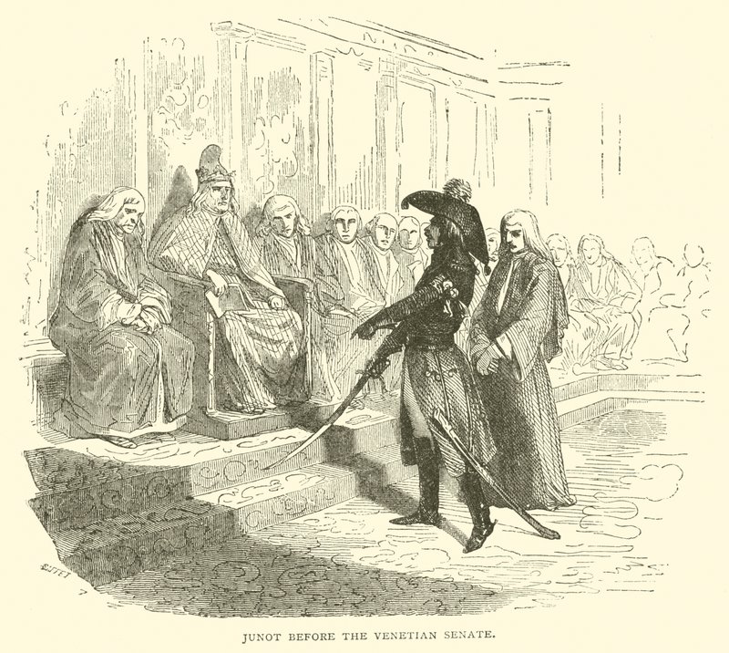 Junot devant le sénat vénitien (gravure) - French School