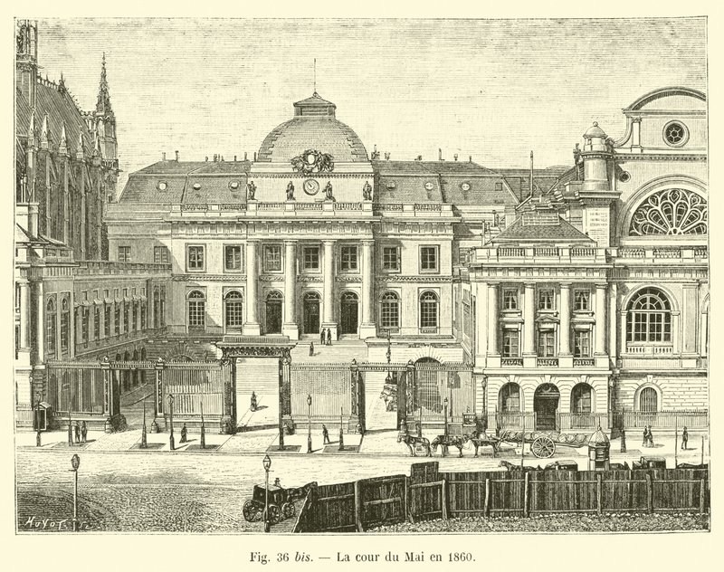 La cour du Mai en 1860 - French School