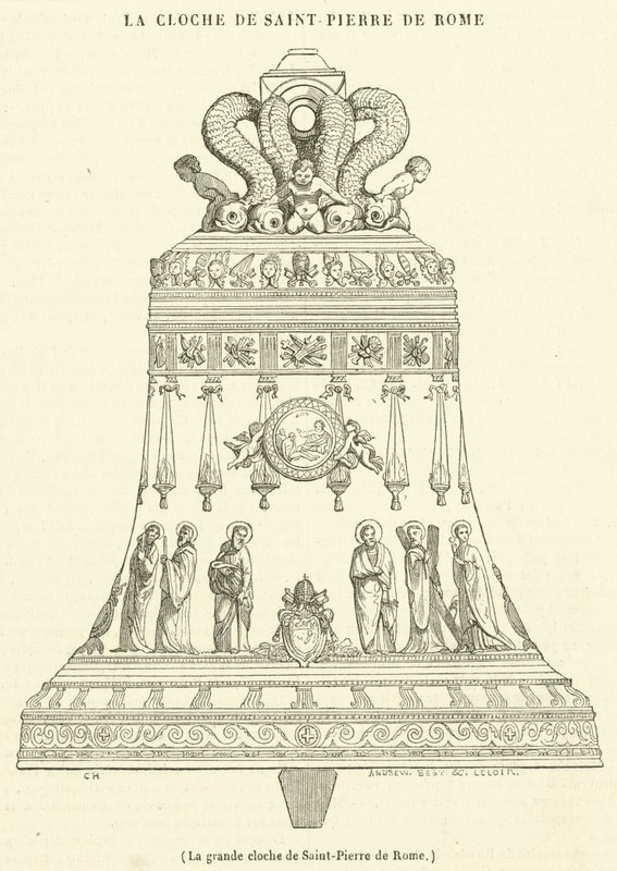La grande cloche de Saint-Pierre de Rome (engraving) - French School