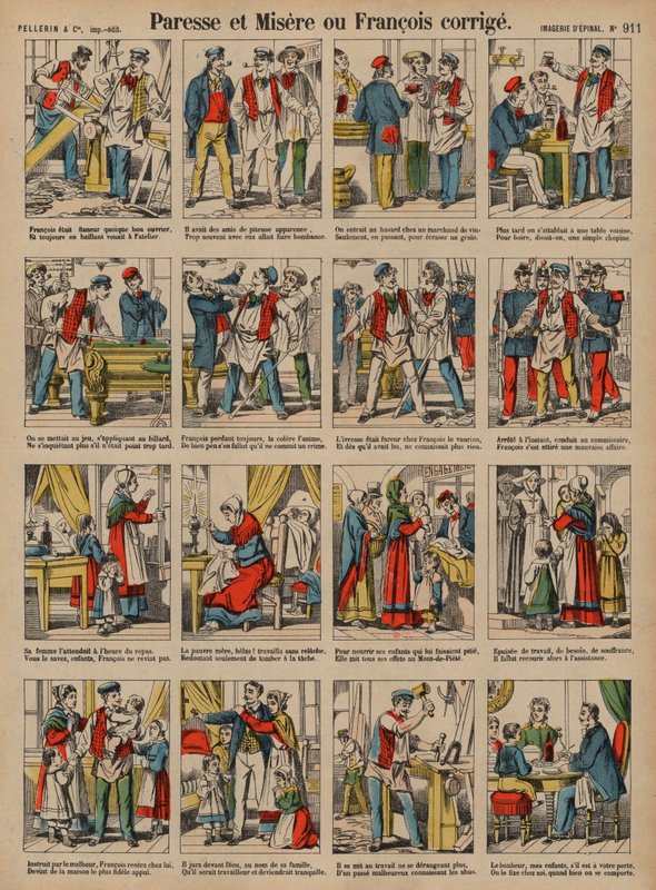 Paresse et misère, ou François corrigé - French School