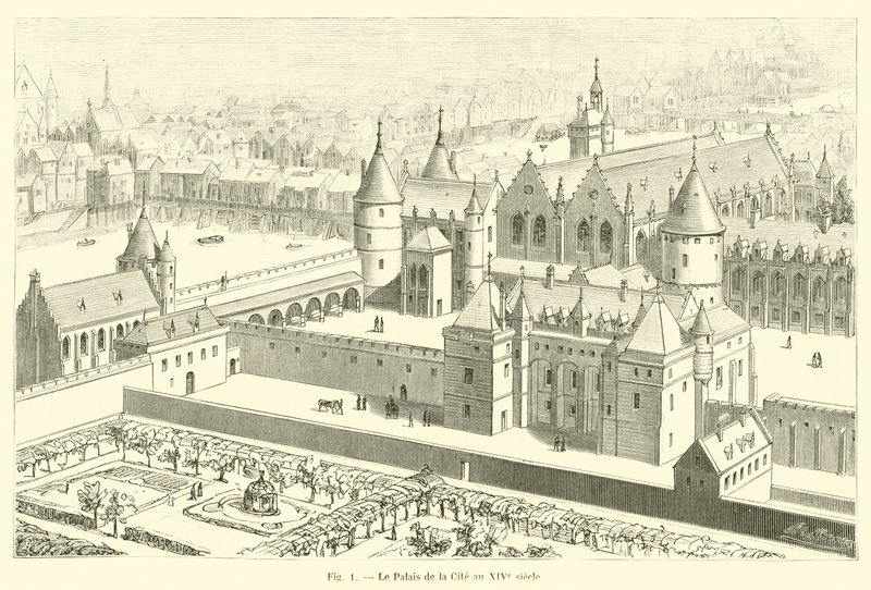 Le Palais de la Cité au XIVe siècle - French School