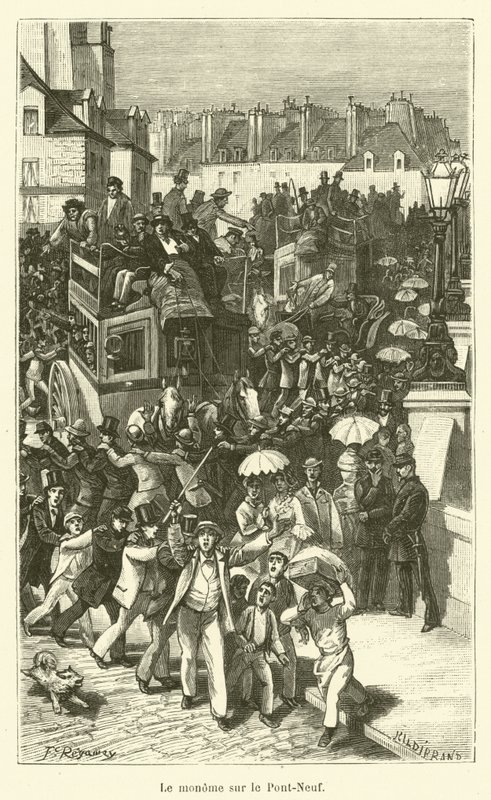 Le monome sur le Pont-Neuf (engraving) - French School