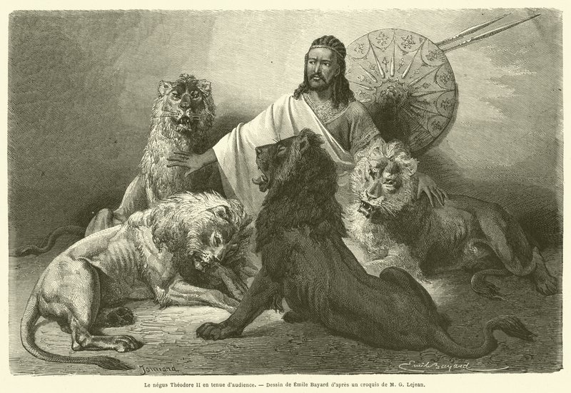 Le négus Théodore II en tenue d