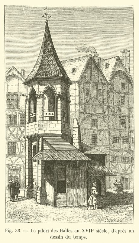 Le pilori des Halles au XVIIe siècle, d
