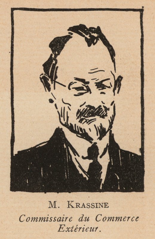 Leonid Krasin, homme politique révolutionnaire bolchevique russe et commissaire du peuple au commerce extérieur (litho) - French School
