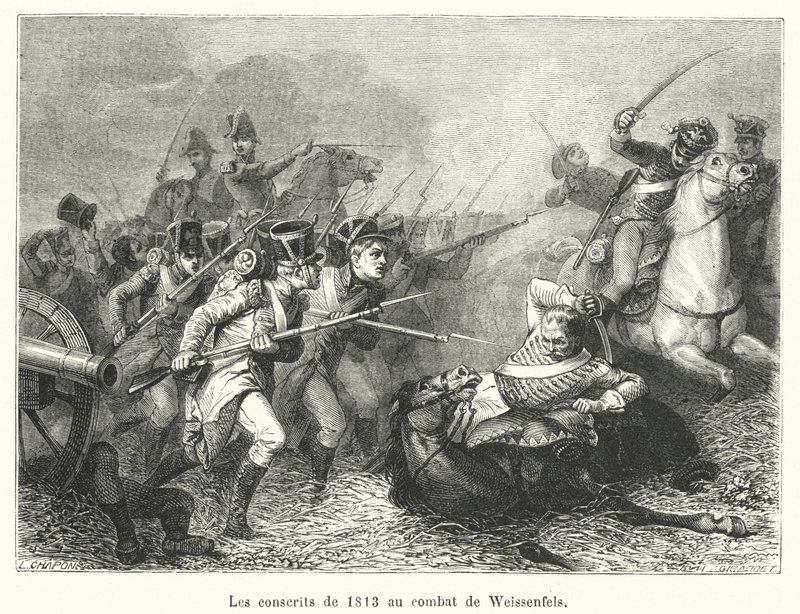 Les conscrits de 1813 au combat de Weissenfels - French School