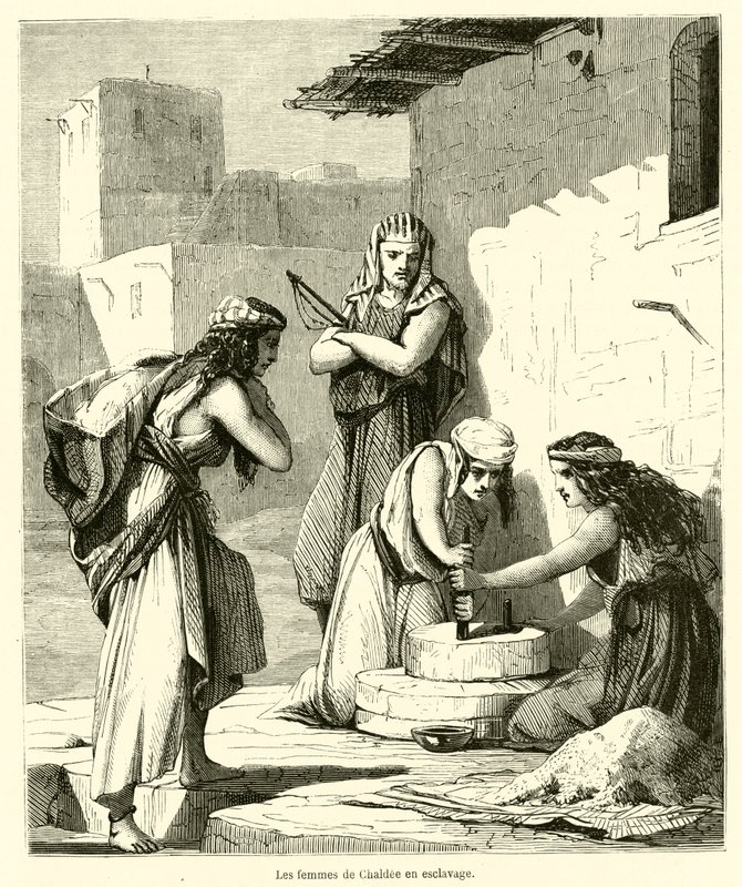 Les femmes de Chaldée en esclavage - French School
