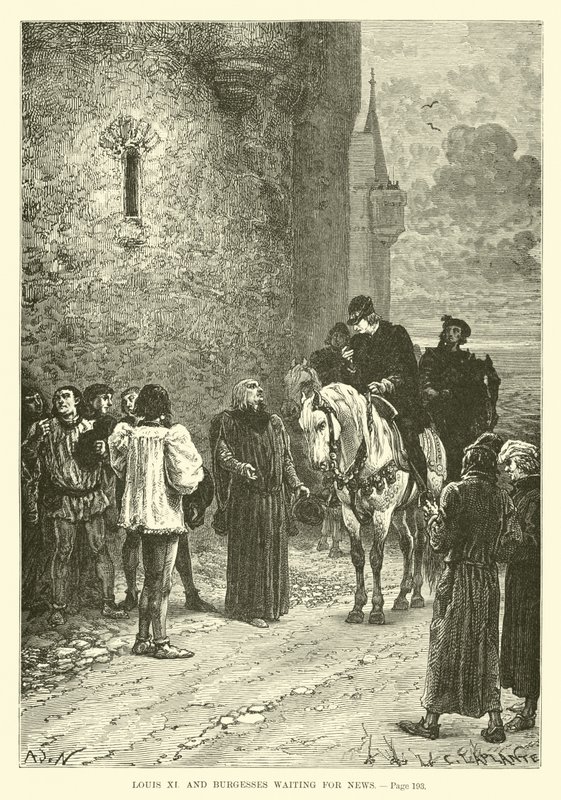 Louis XI et les bourgeois attendant des nouvelles - French School