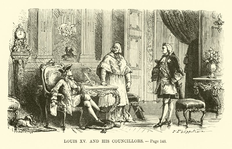 Louis XV et ses conseillers - French School