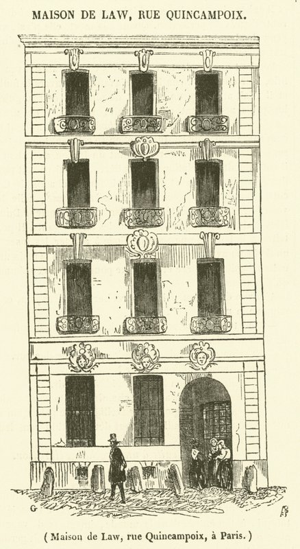 Maison de Law, rue Quincampoix, à Paris - French School