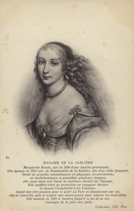 Marguerite de la Sabliere (c1640-1693), French salonist (litho) - French School