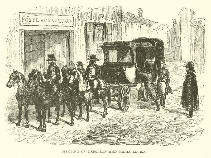 Rencontre de Napoléon et Maria Louisa (gravure) - French School