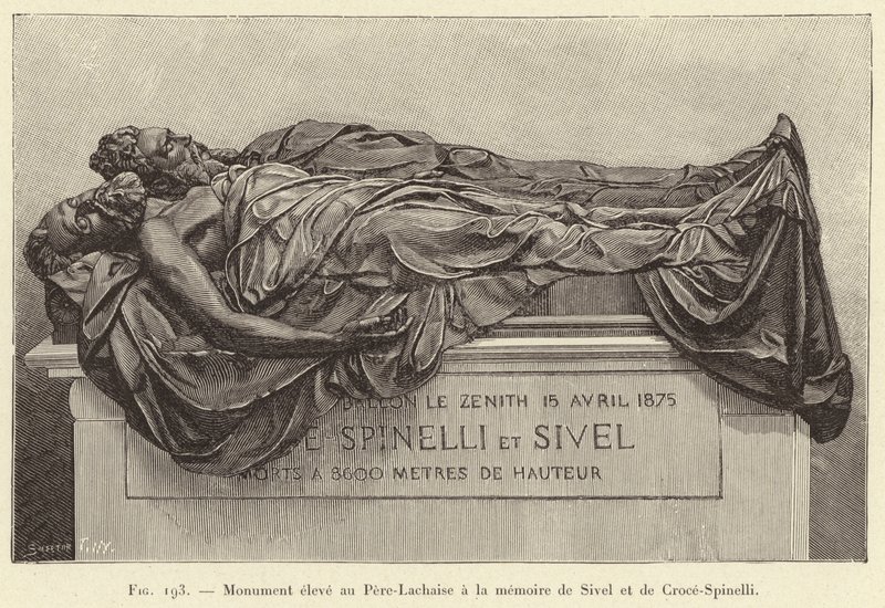 Monument élevé au Père-Lachaise à la mémoire de Sivel et de Croce-Spinelli - French School