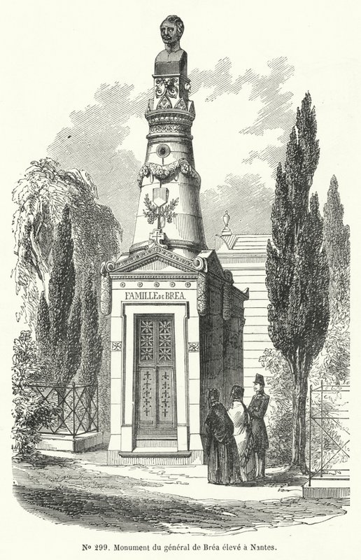 Monument à Nantes au général français Jean Baptiste Fidèle Bréa, exécuté par les révolutionnaires lors de l