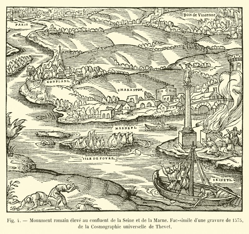 Monument romain élevé au confluent de la Seine et de la Marne, fac-similé d