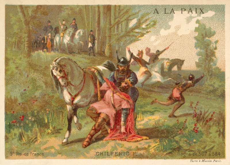 Meurtre de Chilpéric Ier, roi franc de Neustrie, 584 - French School