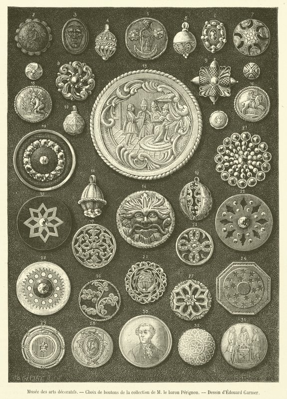 Musée des arts décoratifs, Choix de boutons - French School