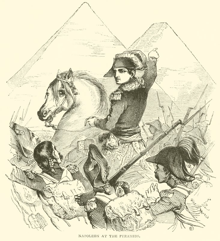 Napoléon aux Pyramides (gravure) - French School