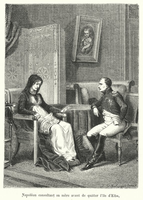 Napoléon consultant sa mère avant de quitter l