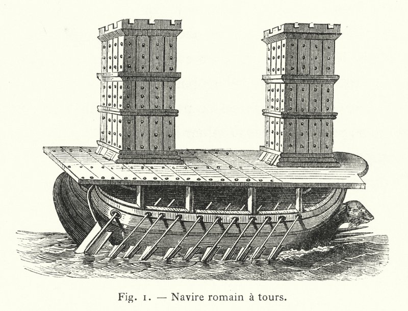 Navire romain à tours - French School
