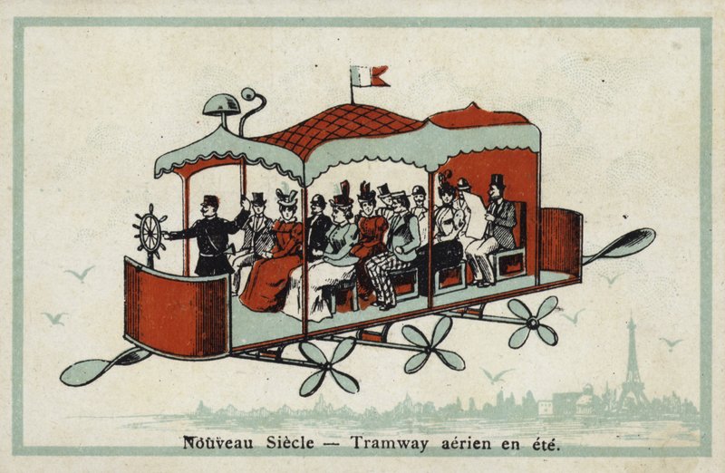Nouveau siècle - téléphérique en été - French School