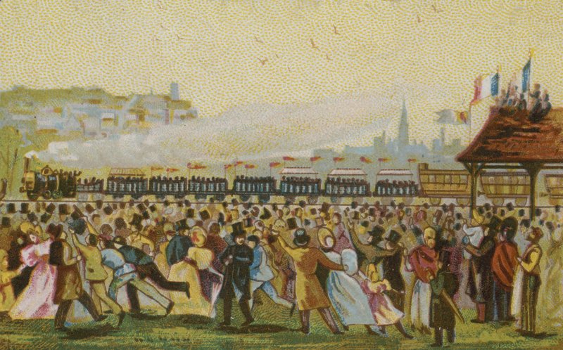 Ouverture du premier chemin de fer français, 1832 - French School
