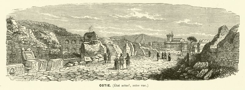 Ostie, port de la Rome antique, Italie (gravure) - French School