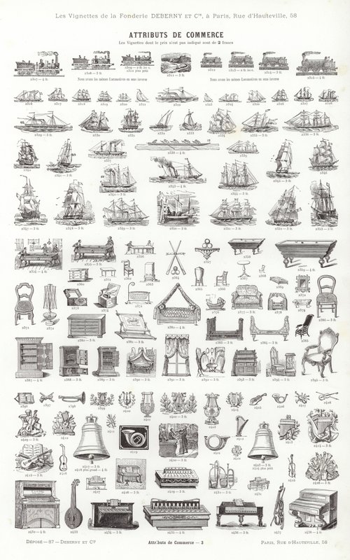 Page de Vignettes Typographiques - French School
